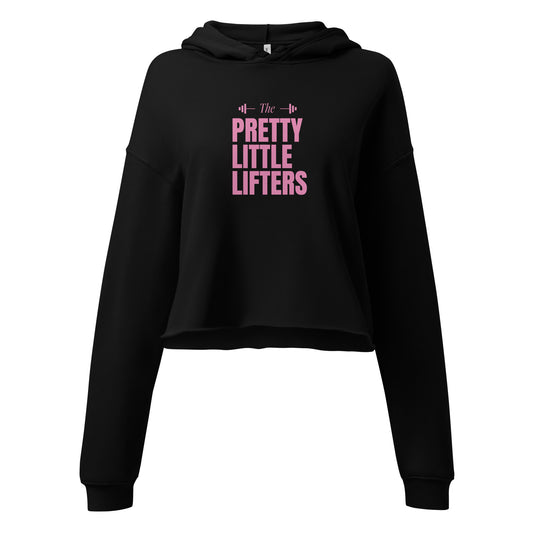 The Pretty Little Lifters barbell- Crop Black Hoodie